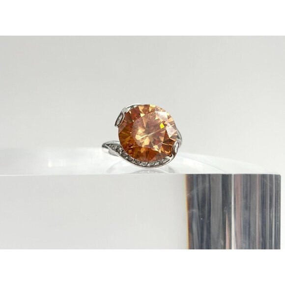 Bypass Shank 18k HGE Electroplated Gold Multi Gemstone Vintage Ring - sz 8.75 - Picture 2 of 10